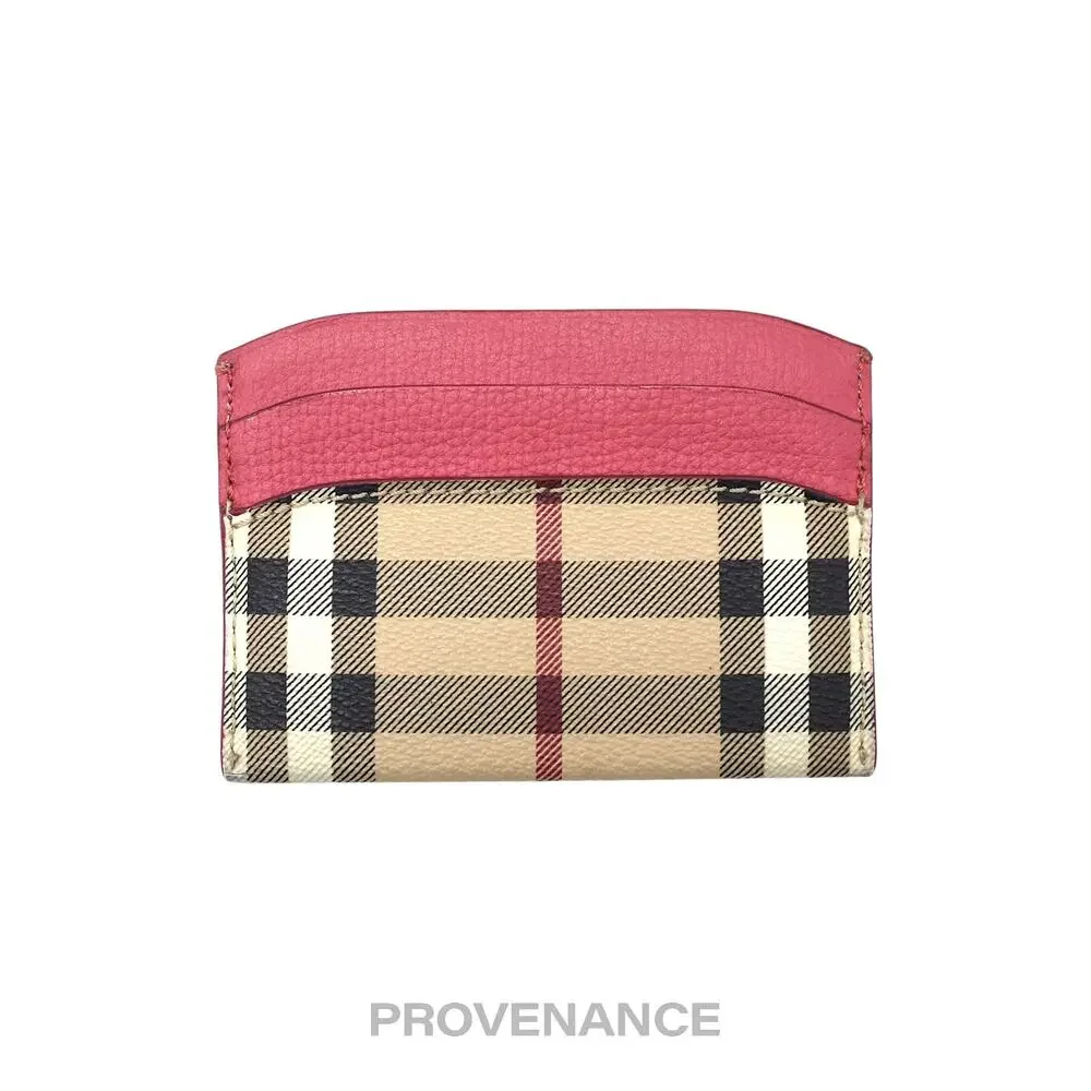 🔴 Burberry Card Holder Wallet - Haymarket Check Pink